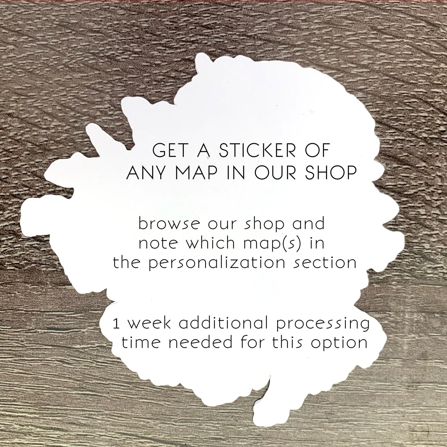 Map Sticker | Die-cut weatherproof, vinyl