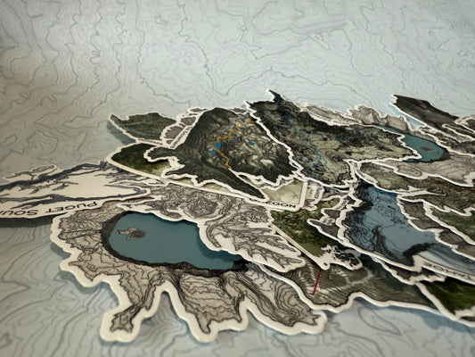 Map Sticker | Die-cut weatherproof, vinyl