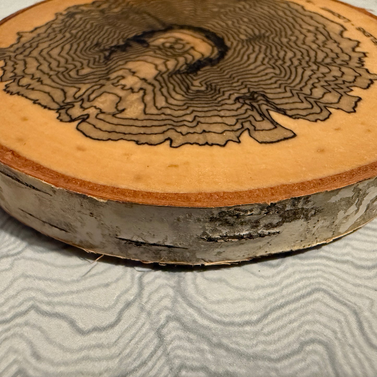 Topo Coaster | Live-Edge Birch