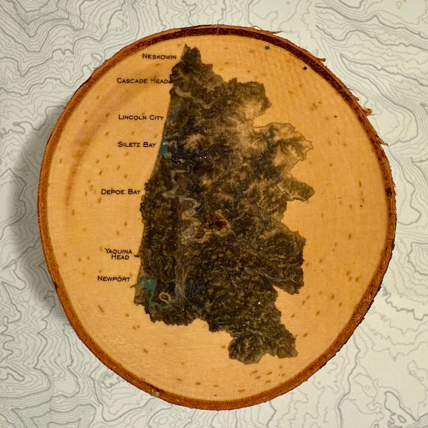 Topo Coaster | Live-Edge Birch