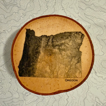 Topo Coaster | Live-Edge Birch