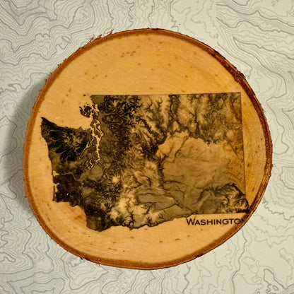 Topo Coaster | Live-Edge Birch